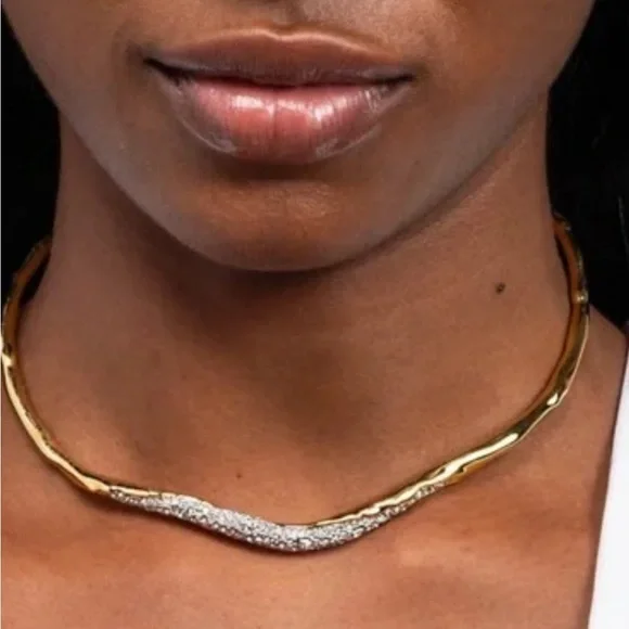 🎁ALEXIS BITTAR Solanales Gold Crystal Collar Necklace last 1 - Picture 6 of 9